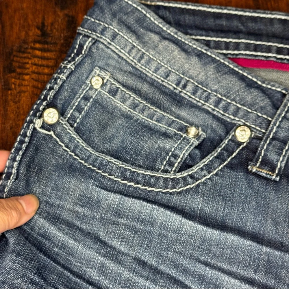 A.N.A A New Approach Classic Denim Women's Boot Cut Jeans Bejeweled Buttons 22W - Picture 11 of 16